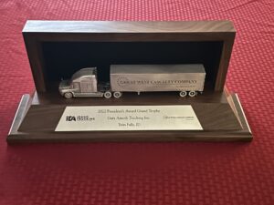 Gary Amoth Trucking Receives Safety Awards. President's Award Grand Trophy